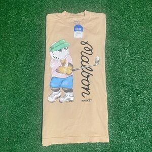 Market/Malbon collab Tan Golf Bear Graphic Tee